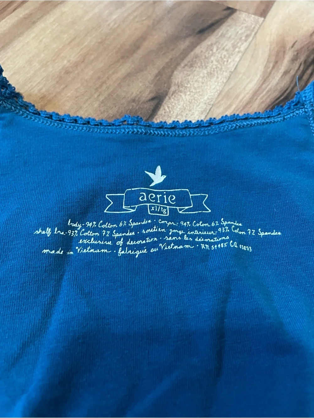 Y2K 00s Aerie Blue Pindot Pajama Set Tank Top & Boyshorts Size L/XL - Picture 6 of 10